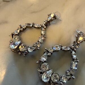 Elegant Silver Crystal Drop Earrings